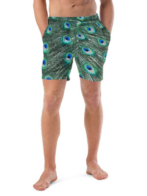 BeeHave Goods - Men's Peacock Swim Trunks
