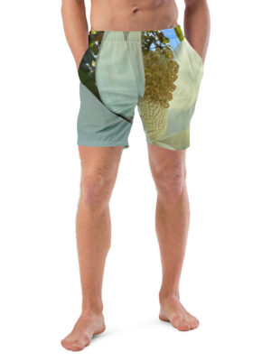 BeeHave Goods - Men's White Floral Swim Trunks