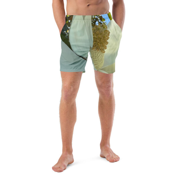 BeeHave Goods - Men's White Floral Swim Trunks