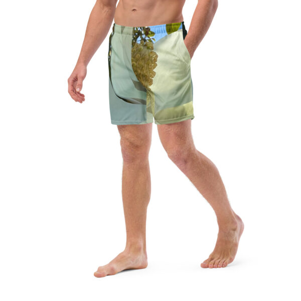 BeeHave Goods - Men's White Floral Swim Trunks - Image 4