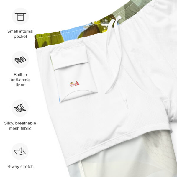 BeeHave Goods - Men's White Floral Swim Trunks - Image 3