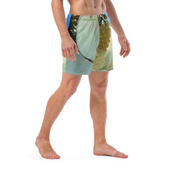 BeeHave Goods - Men's White Floral Swim Trunks - Image 5