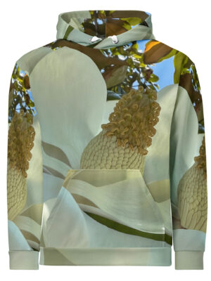 BeeHave Goods - White Floral Hooded Sweatshirt - Unisex