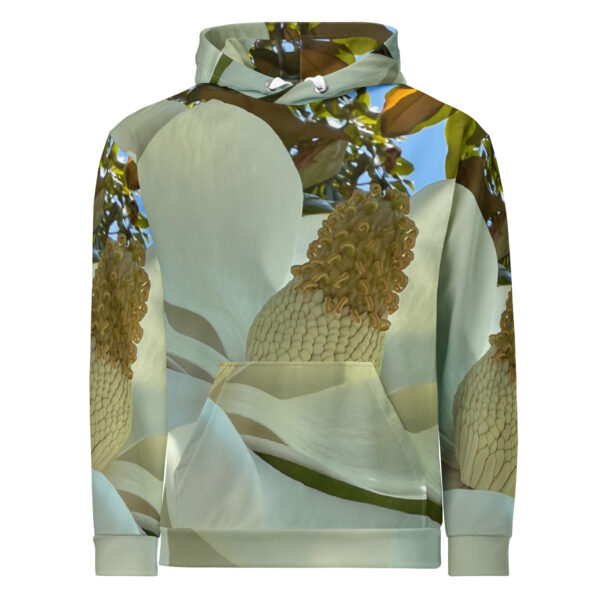 BeeHave Goods - White Floral Hooded Sweatshirt - Unisex