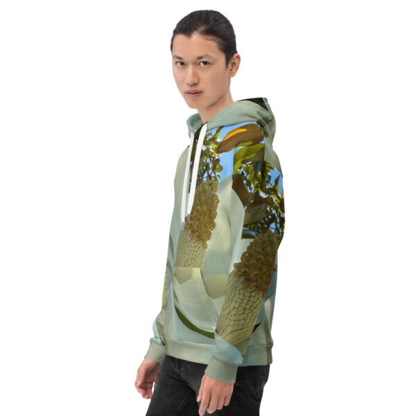 BeeHave Goods - White Floral Hooded Sweatshirt - Unisex - Image 4
