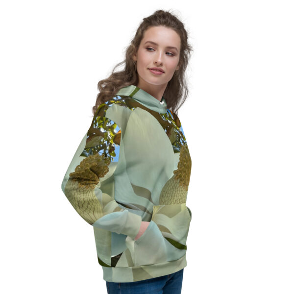 BeeHave Goods - White Floral Hooded Sweatshirt - Unisex - Image 3