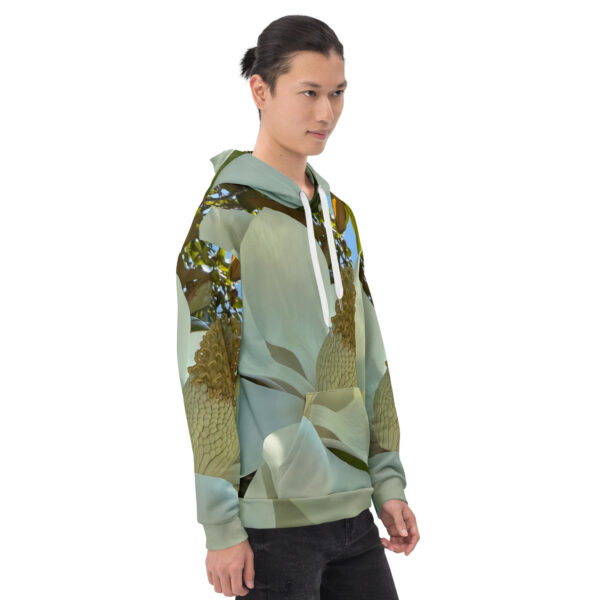 BeeHave Goods - White Floral Hooded Sweatshirt - Unisex - Image 2
