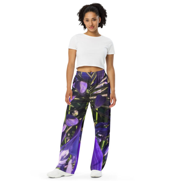 BeeHave Goods – Purple Floral Pajama Pants – Unisex - Image 2