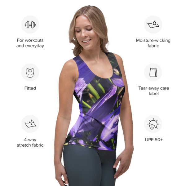 BeeHave Goods – Women's Purple Floral Fitted Tank Top