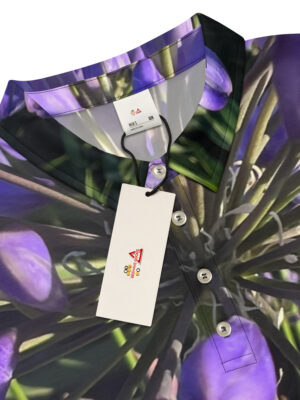 BeeHave Goods - Purple Floral Premium Slim Fit Polo - Unisex
