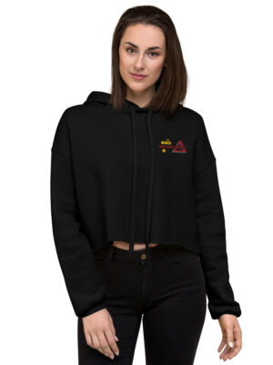 BeeHave Goods -  Women's Crop Hooded Sweatshirt - Embroidered - Soft Colors