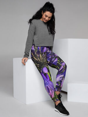 BeeHave Goods – Women's Purple Floral Sweatpants