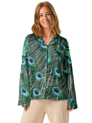 Beehave Goods - Women’s Peacock long sleeve pajama top