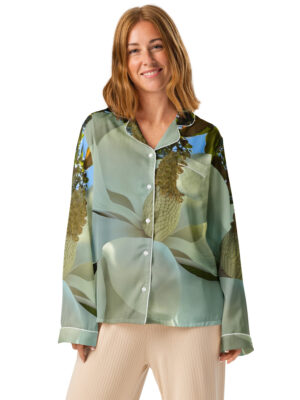 Beehave Goods - Women’s White Floral long sleeve pajama top