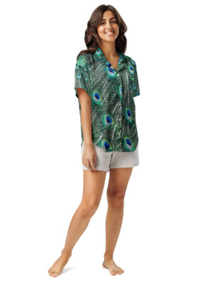 Beehave Goods - women’s Peacock short sleeve pajama top